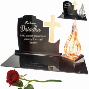 DEKORACJA na grób ZNICZ podstawka na cmentarz LAMPKA LED wieczna latarenka