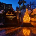 DEKORACJA na grób ZNICZ podstawka na cmentarz LAMPKA LED wieczna latarenka