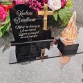 DEKORACJA na grób ZNICZ podstawka na cmentarz LAMPKA LED wieczna latarenka