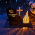DEKORACJA na grób ZNICZ podstawka na cmentarz LAMPKA LED wieczna latarenka
