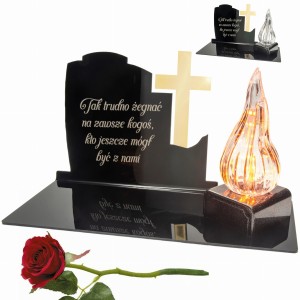 DEKORACJA na grób ZNICZ podstawka na cmentarz LAMPKA LED wieczna latarenka