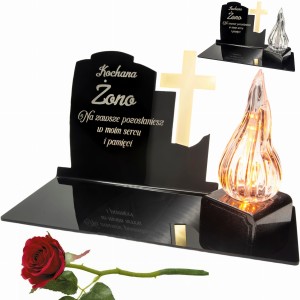 DEKORACJA na grób ZNICZ podstawka na cmentarz LAMPKA LED wieczna latarenka