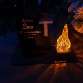 DEKORACJA na grób ZNICZ podstawka na cmentarz LAMPKA LED wieczna latarenka