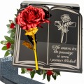 Podstawka na cmentarz GRAWEROWANY ZNICZ dekoracja na grób WIECZNA RÓŻA