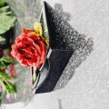 Podstawka na cmentarz GRAWEROWANY ZNICZ dekoracja na grób WIECZNA RÓŻA