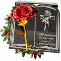 Podstawka na cmentarz GRAWEROWANY ZNICZ dekoracja na grób WIECZNA RÓŻA