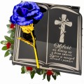 Podstawka na cmentarz GRAWEROWANY ZNICZ dekoracja na grób WIECZNA RÓŻA