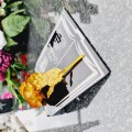 DEKORACJA na grób GRAWEROWANY ZNICZ podstawka na cmentarz RÓŻA DLA DZIADKÓW
