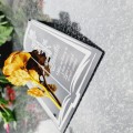 DEKORACJA na grób GRAWEROWANY ZNICZ podstawka na cmentarz RÓŻA DLA DZIADKA