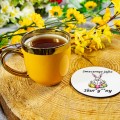 PODKŁADKI POD KUBEK KUBKI DREWNIANE WIELKANOC Zając Śmieszne Święta 6szt