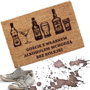 WYCIERACZKA Wejściowa pod DRZWI GRUBA 40x60CM Nadruk Włókno Kokosowe ANTYPOŚLIZGOWA