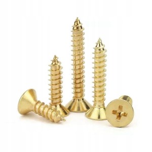 250 SZT WKRĘTY DO DREWNA 2x5 mm ZŁOTE MINI WKRĘTY OCYNK