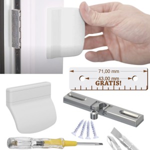 ZATRZASK BALKONOWY KLAMKA DO DRZWI PALACZA POCHWYT + ŚRUBOKRĘT GRATIS