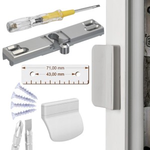 ZATRZASK BALKONOWY UCHWYT KLAMKA DO DRZWI POCHWYT + ŚRUBOKRET GRATIS