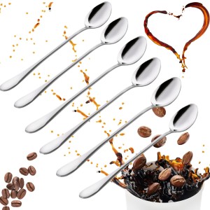 ŁYŻECZKI DŁUGIE DO LATTE KAWY ŁYŻECZKA Deserowa 6szt Deserowe Zestaw kawa