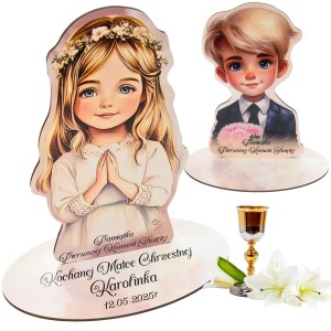 Podziękowanie 1 Komunia ŚW DLA CHRZESTNYCH DZIADKÓW GOŚCI Prezent statuetka