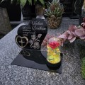 DEKORACJA na grób GRAWEROWANY ZNICZ podstawka na cmentarz RÓŻA DLA DZIADKÓW