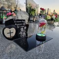 DEKORACJA na grób ZNICZ podstawka na cmentarz LAMPKA LED wieczna latarenka