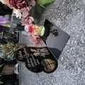 DEKORACJA na grób GRAWEROWANY ZNICZ podstawka na cmentarz RÓŻA DLA DZIADKA