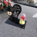 DEKORACJA na grób GRAWEROWANY ZNICZ podstawka na cmentarz RÓŻA DLA DZIADKA