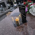 DEKORACJA na grób ZNICZ podstawka na cmentarz LAMPKA LED wieczna latarenka