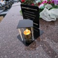 DEKORACJA na grób ZNICZ podstawka na cmentarz LAMPKA LED wieczna latarenka