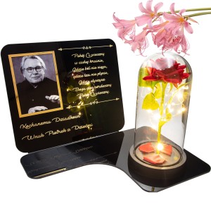 ZNICZ LED Statuetka Ze Zdjęciem Cmentarz GRÓB dla Mamy Taty Babci Dziadka