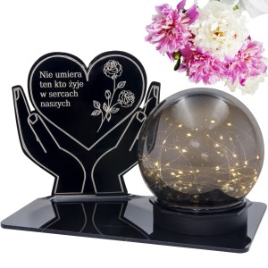 ZNICZ na Grób Cmentarz LED ZNICZ SOLARNY STATUETKA Nagrobna Wieczna Kula