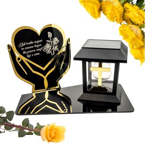 Znicz solarny LED STATUETKA NA CMENTARZ GRÓB DUŻA wieczna lampka nagrobna