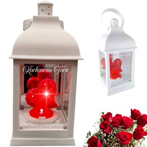 BIAŁY ZNICZ SERCE LED DLA TATY NA GRÓB LATARENKA NA CMENTARZ