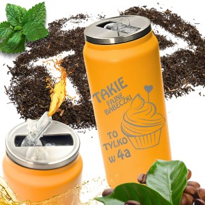 KUBEK TERMICZNY Termos PREZENT KLASOWY Dzień Kobiet Dla koleżanki z klasy   GRAP-039-SZ-N-ORANGE