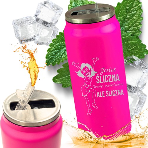 KUBEK TERMICZNY Termos ŚMIESZNY GRAWER prezent DZIEŃ KOBIET urodziny imieniny   GRAP-038-G-K2-N-PINK