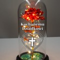 ZNICZ DLA DZIADKA WIECZNA RÓŻA  ŚWIECĄCA LED W SZKLE DZIADEK NA GRÓB