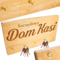 Mocny DĘBOWY ścienny WIESZAK NA KLUCZE wiszący NA ŚCIANĘ do przedpokoju