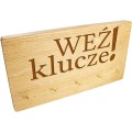 Mocny DĘBOWY ścienny WIESZAK NA KLUCZE wiszący NA ŚCIANĘ do przedpokoju
