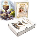 BIBLIA W PUDEŁKU Pamiątka Pierwszej Komunii Świętej PREZENT NA KOMUNIĘ