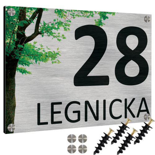 TABLICZKA Z NUMEREM NA DOM TABLICA ADRESOWA Aluminiowa Numer Domu Adresówka UVP-153-SIL-TERKOL-S