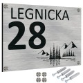 TABLICZKA Z NUMEREM NA DOM TABLICA ADRESOWA Aluminiowa Numer Domu Adresówka UVP-153-SIL-TER-B