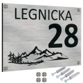 TABLICZKA Z NUMEREM NA DOM TABLICA ADRESOWA Aluminiowa Numer Domu Adresówka UVP-153-SIL-TER-B