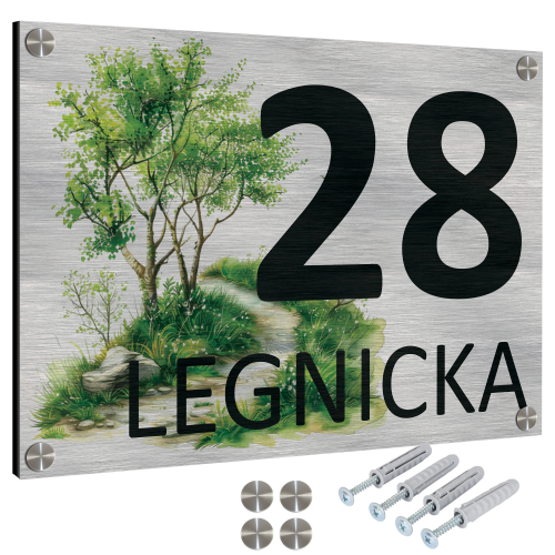 TABLICZKA Z NUMEREM NA DOM TABLICA ADRESOWA Aluminiowa Numer Domu Adresówka UVP-153-SIL-TERKOL-B