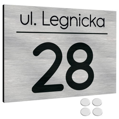 TABLICZKA Z NUMEREM NA DOM TABLICA ADRESOWA Aluminiowa Numer Domu Adresówka UVP-153-SIL-T