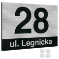 TABLICZKA Z NUMEREM NA DOM TABLICA ADRESOWA Aluminiowa Numer Domu Adresówka UVP-153-SIL-T