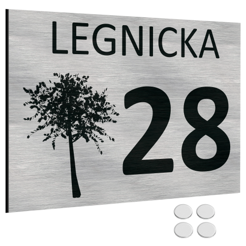 TABLICZKA Z NUMEREM NA DOM TABLICA ADRESOWA Aluminiowa Numer Domu Adresówka UVP-153-SIL-TER-T