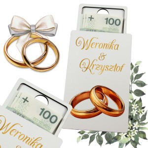 PREZENT ŚLUB WESELE DREWNIANA KOPERTA NA PIENIĄDZE ŚLUBNY WYJĄTKOWY