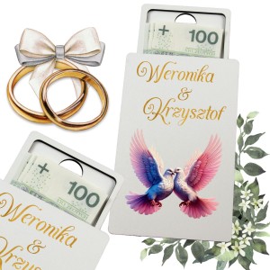 PREZENT ŚLUB WESELE DREWNIANA KOPERTA NA PIENIĄDZE ŚLUBNY WYJĄTKOWY