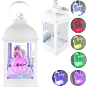 LATARENKA BIAŁA MULTIKOLOR ŚWIECA LED