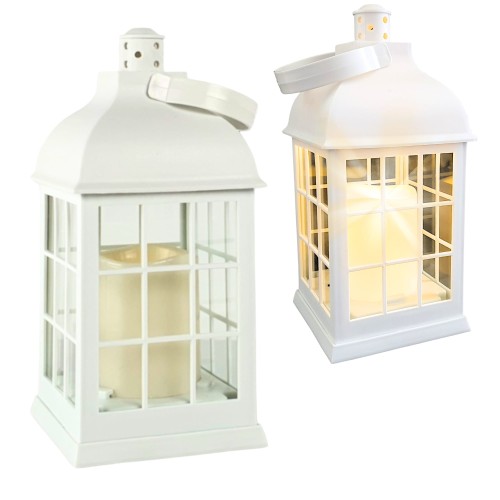 BIAŁA LATARENKA DEKORACYJNA DO DOMU OGRODU TARASU ŚWIECA LAMPION