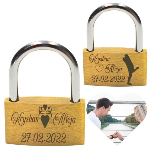 KŁÓDKA MIŁOŚCI NA MOST ŁAWKĘ Siłownie Do Walizki Z GRAWEREM Imieniem 40mm