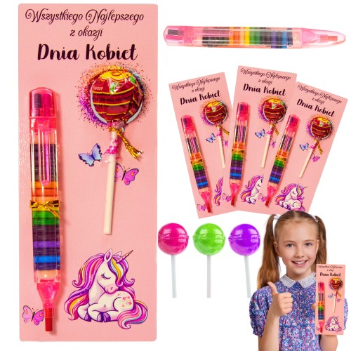 PREZENT DLA DZIEWCZYNKI W SZKOLE KLASOWY DZIEŃ KOBIET LIZAK I DŁUGOPIS