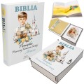 BIBLIA W PUDEŁKU Pamiątka Pierwszej Komunii Świętej PREZENT NA KOMUNIĘ